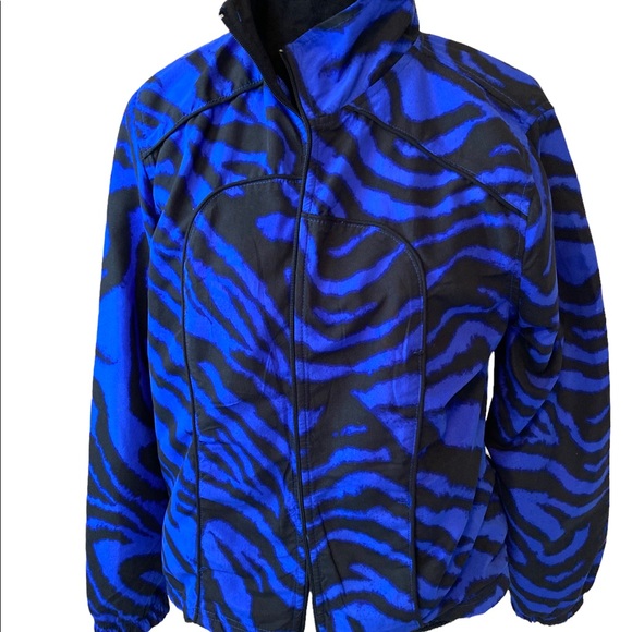 Activology Jackets & Blazers - Activology Blue/Black Print Jacket
